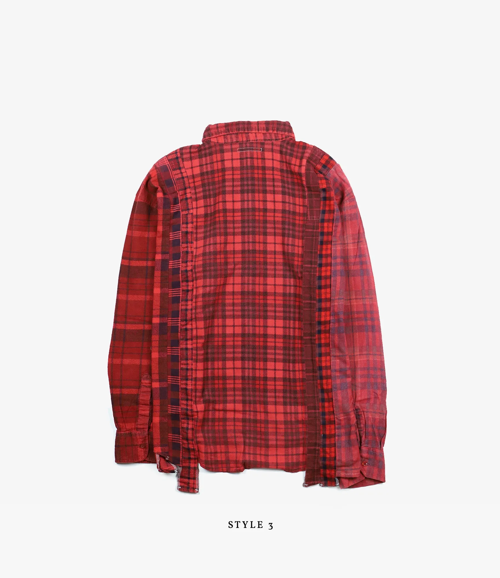 7 Cuts Wide Flannel Shirt – Red Over Dye