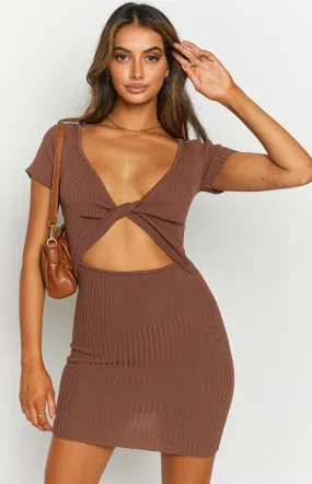 Antidote Reversible Twist Dress Brown