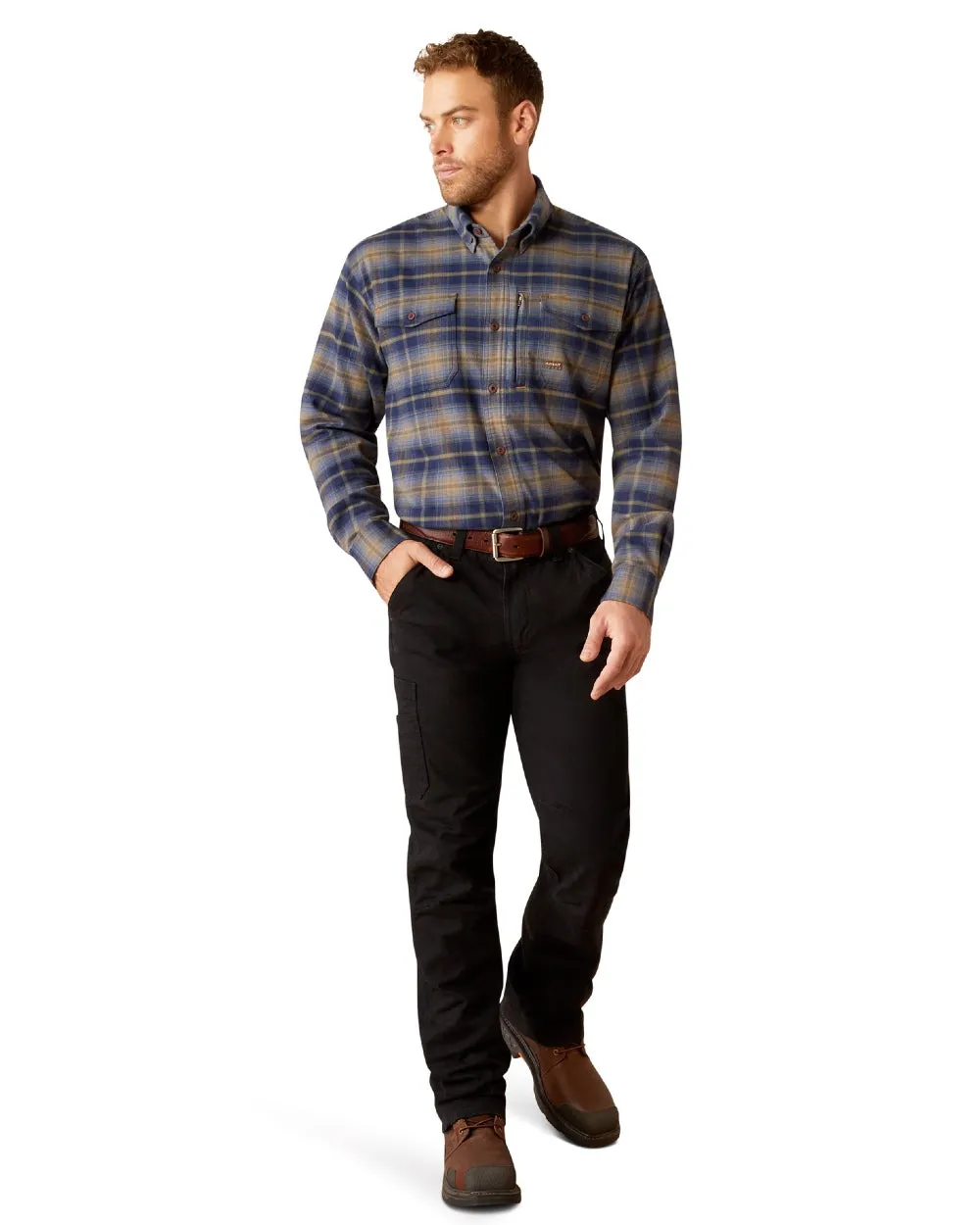 Ariat Mens Rebar Flannel Durastretch Work Shirt