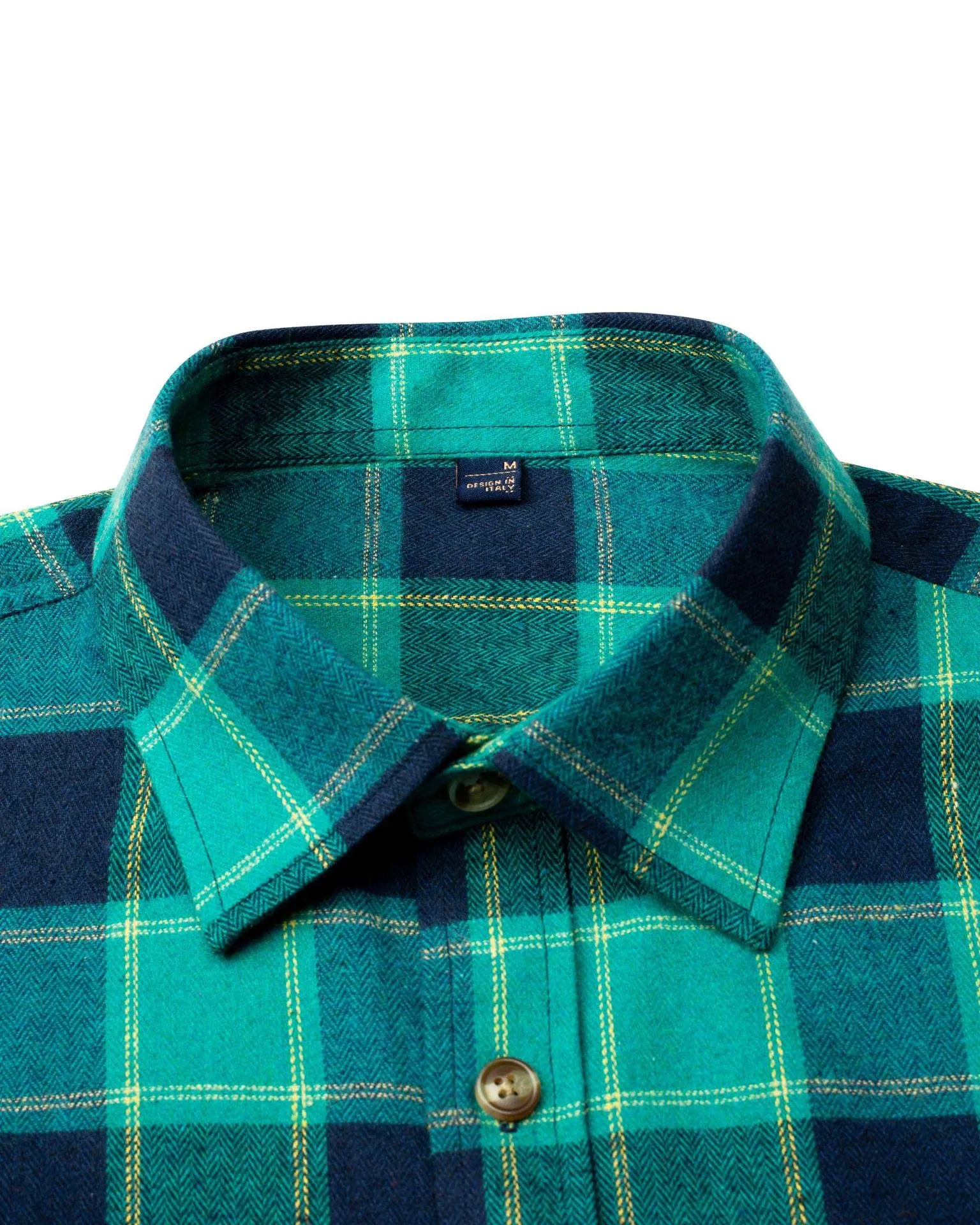 BIG & TALL Men's Button Down Long Sleeve Plaid Flannel Casual Shirts-Green Lake