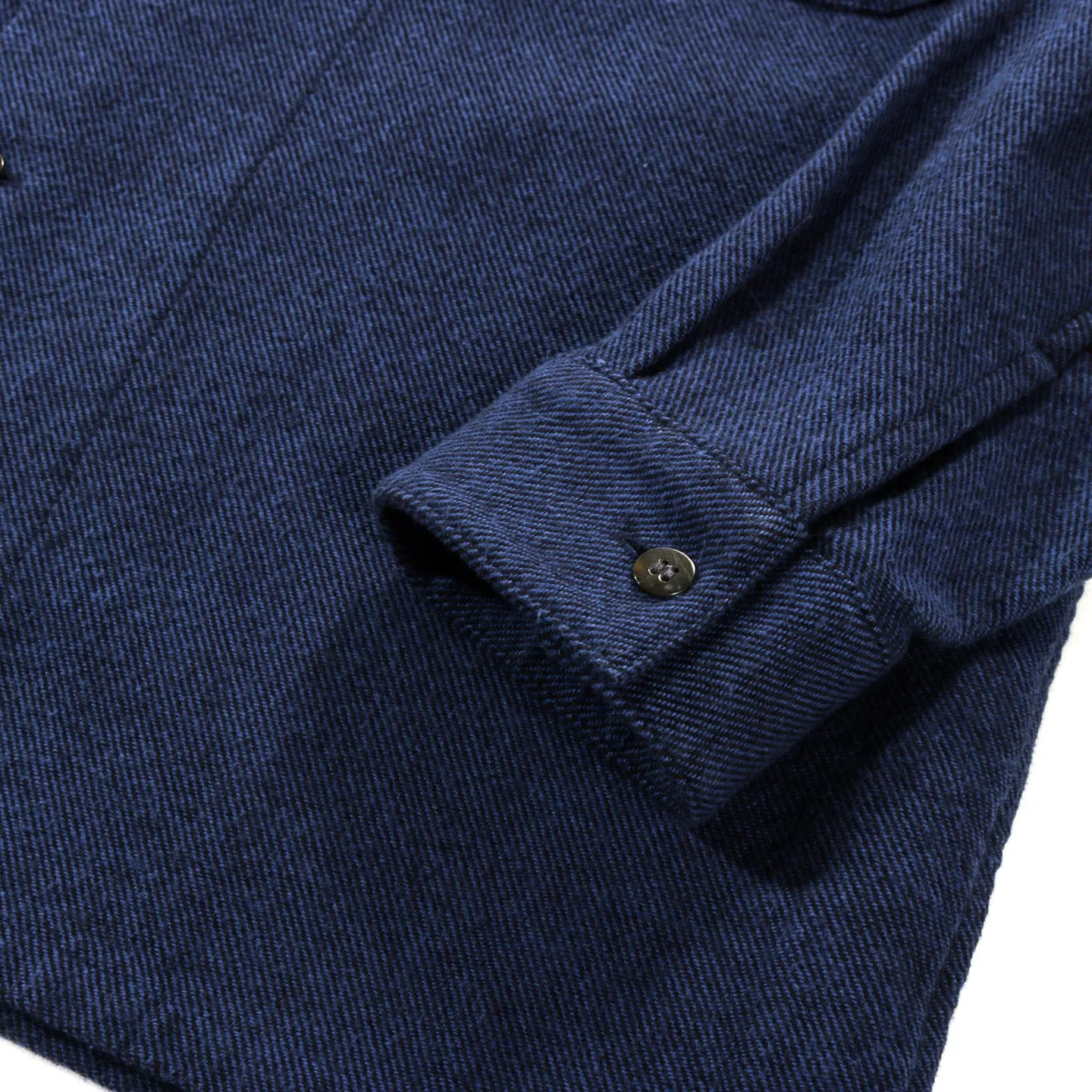 BLUE BLUE JAPAN SLUB YARN FLANNEL REGULAR 2 POCKET SHIRT NAVY