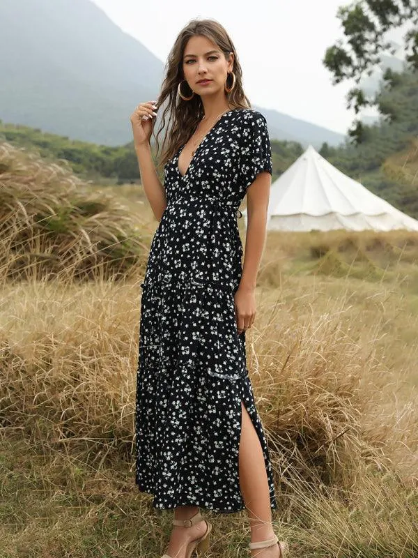 Bohemian Floral Ruffle Summer Dress for Women