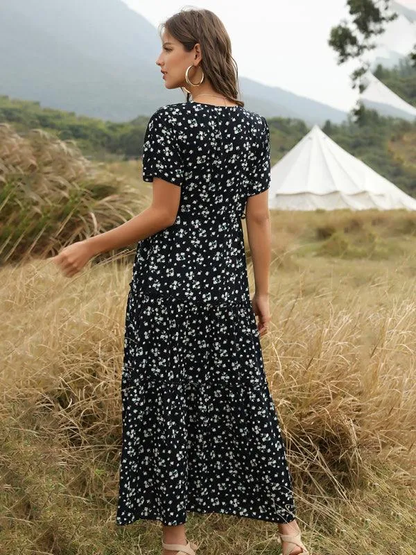 Bohemian Floral Ruffle Summer Dress for Women