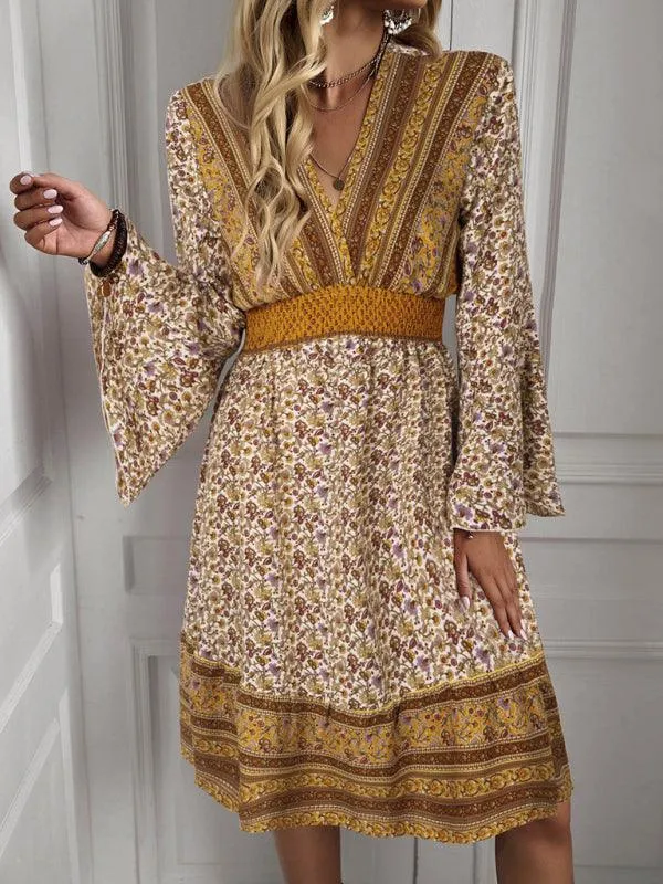 Boho Chic Long Sleeve Flowy Maxi Dress - Stylish Women's Dress for All Occasions