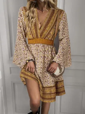 Boho Chic Long Sleeve Flowy Maxi Dress - Stylish Women's Dress for All Occasions