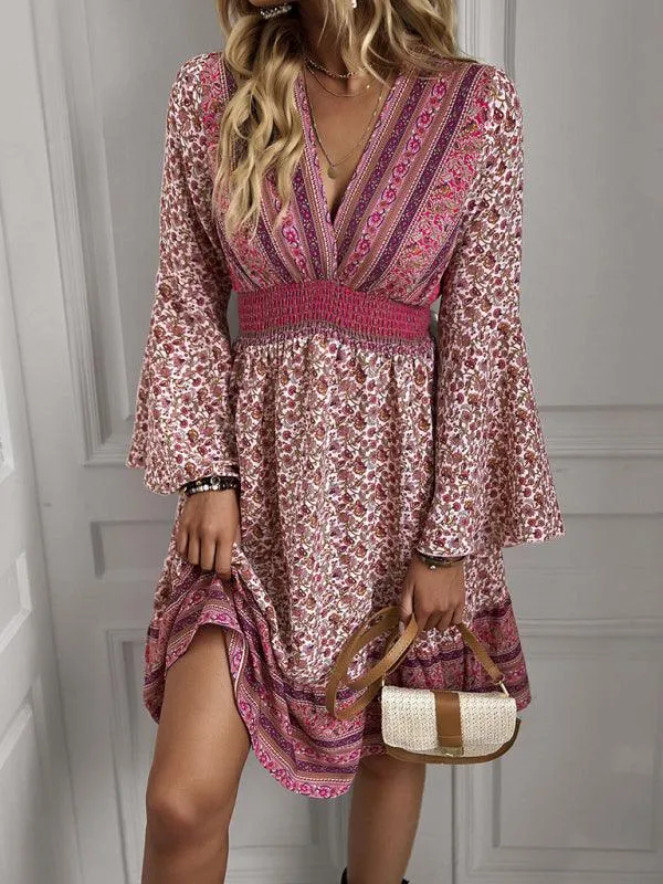 Boho Chic Long Sleeve Flowy Maxi Dress - Stylish Women's Dress for All Occasions