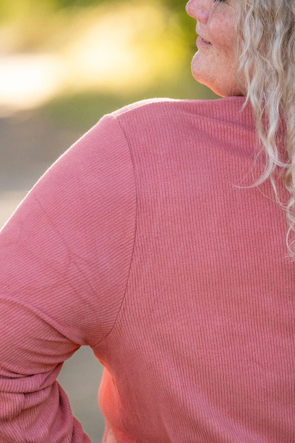 Brielle Henley Ribbed Long Sleeve - Terra Cotta by Michelle Mae