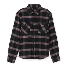 Brixton - Bowery Stretch Water Resistant Flannel Black/Charcoal/Barn Red