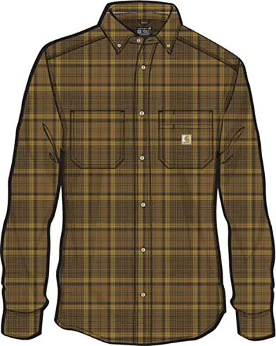 Carhartt 105432 Men's Rugged Flex Relaxed Fit Midweight Flannel Long-S