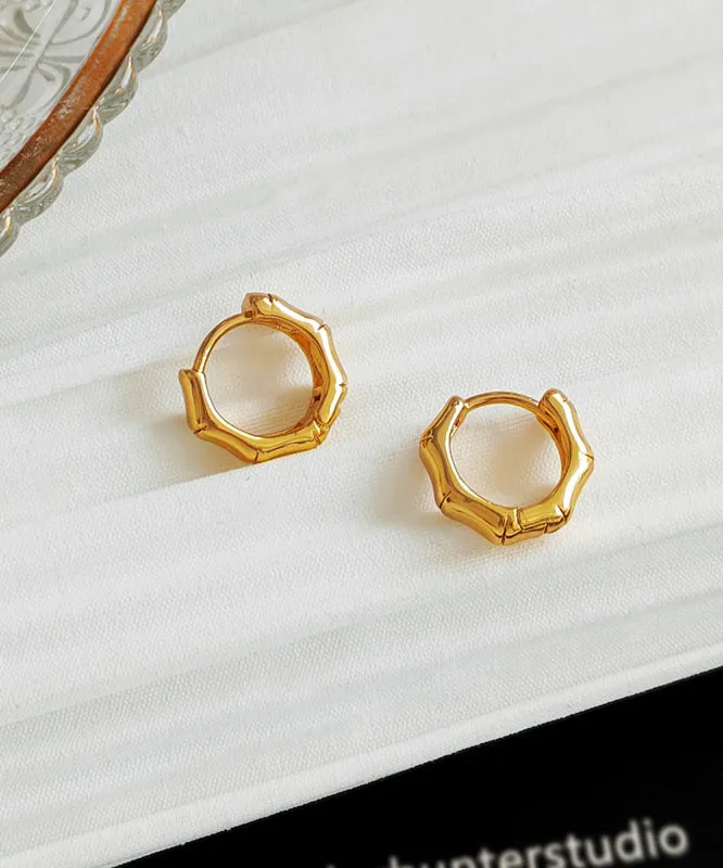 Casual Gold Plated Hoop Earrings