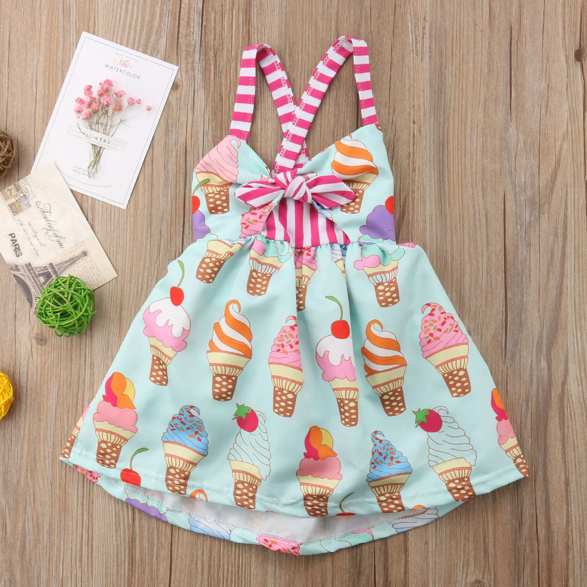 Casual Halter Backless Bow Baby Dresses