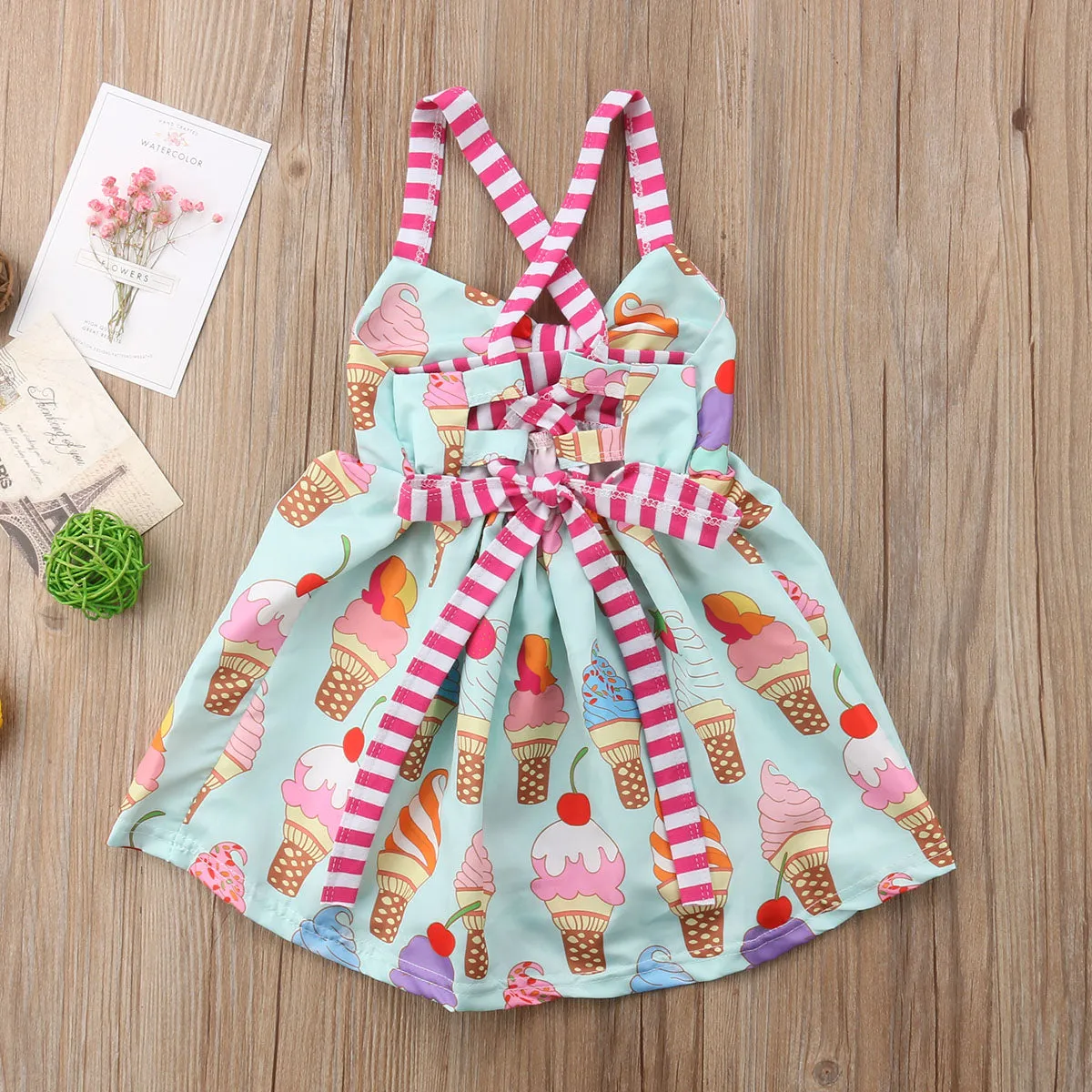 Casual Halter Backless Bow Baby Dresses