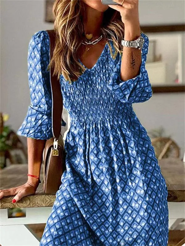 Chic Floral V-Neck Maxi Dress - Women's Spring Swing Style