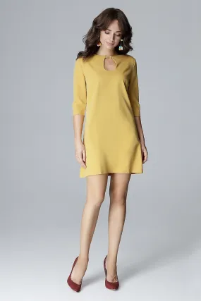 Chic Trapezoidal Sleeve Daydress with Stylish Clasp