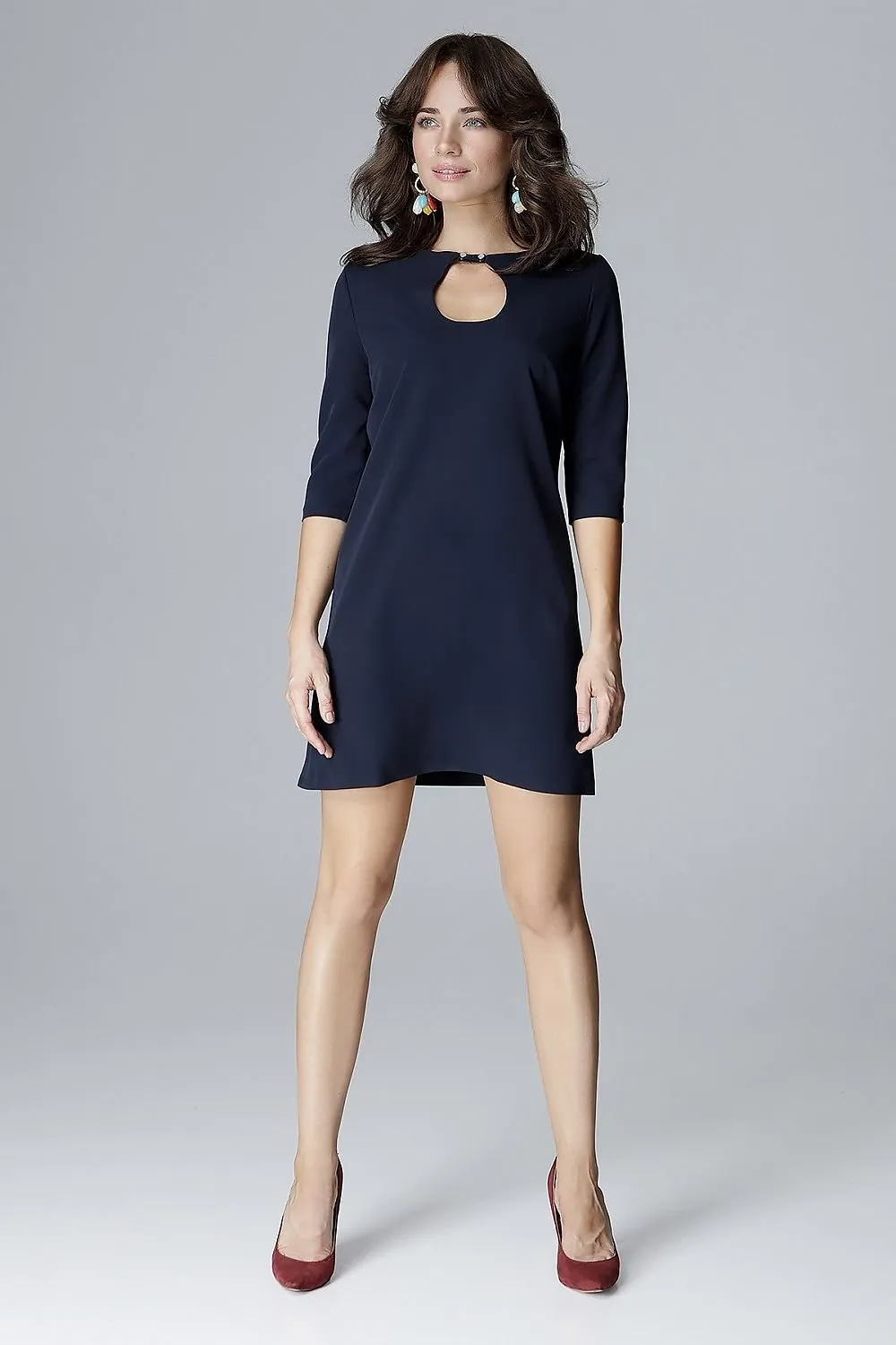 Chic Trapezoidal Sleeve Daydress with Stylish Clasp