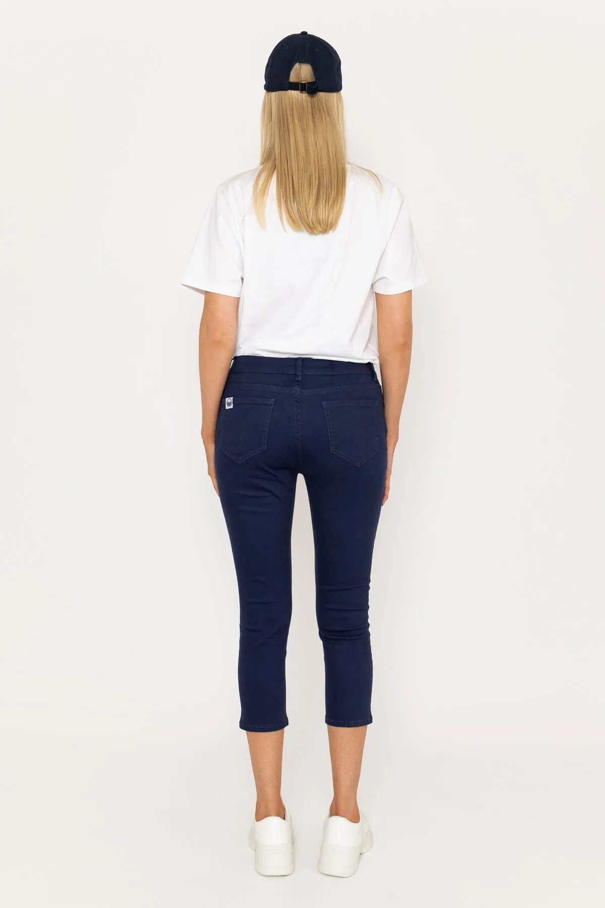 Crop Stretch Jeans in Navy