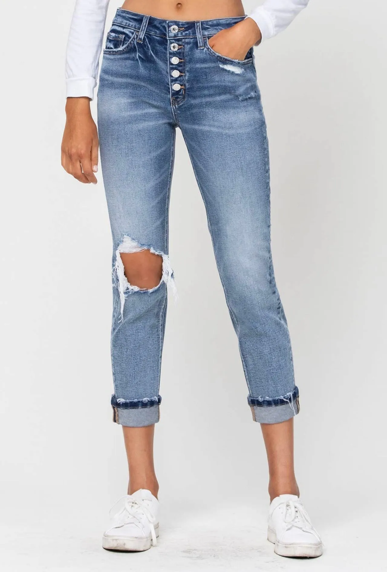 Daisy Stretch Boyfriend Jean