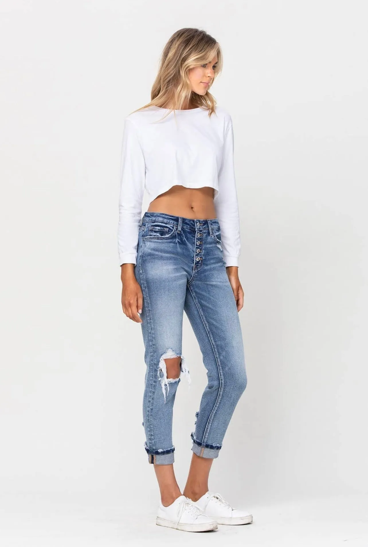 Daisy Stretch Boyfriend Jean