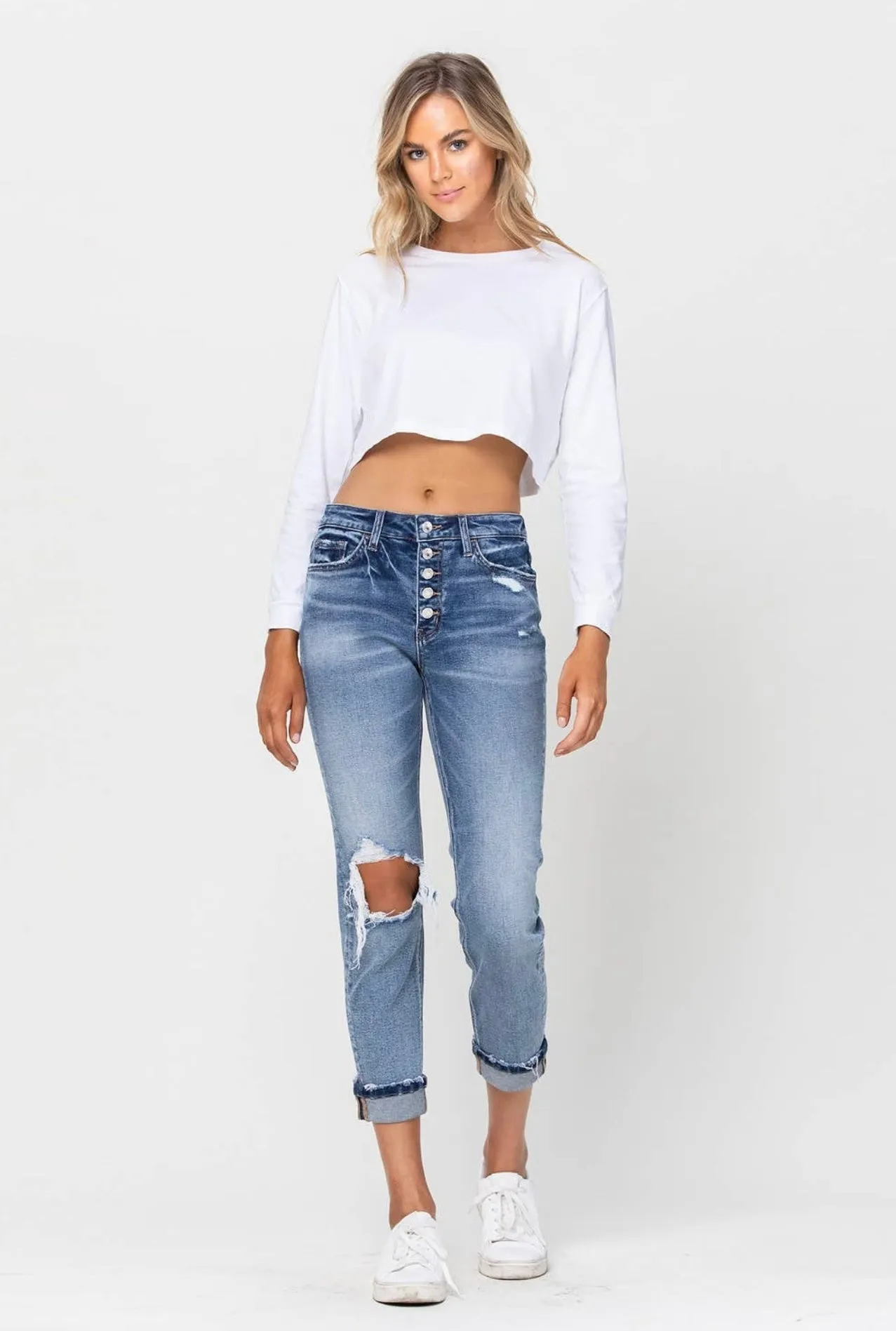 Daisy Stretch Boyfriend Jean