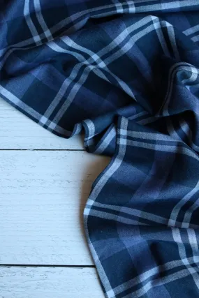 Dark Navy | Lisbon Brushed Plaid Melange | Robert Kaufman