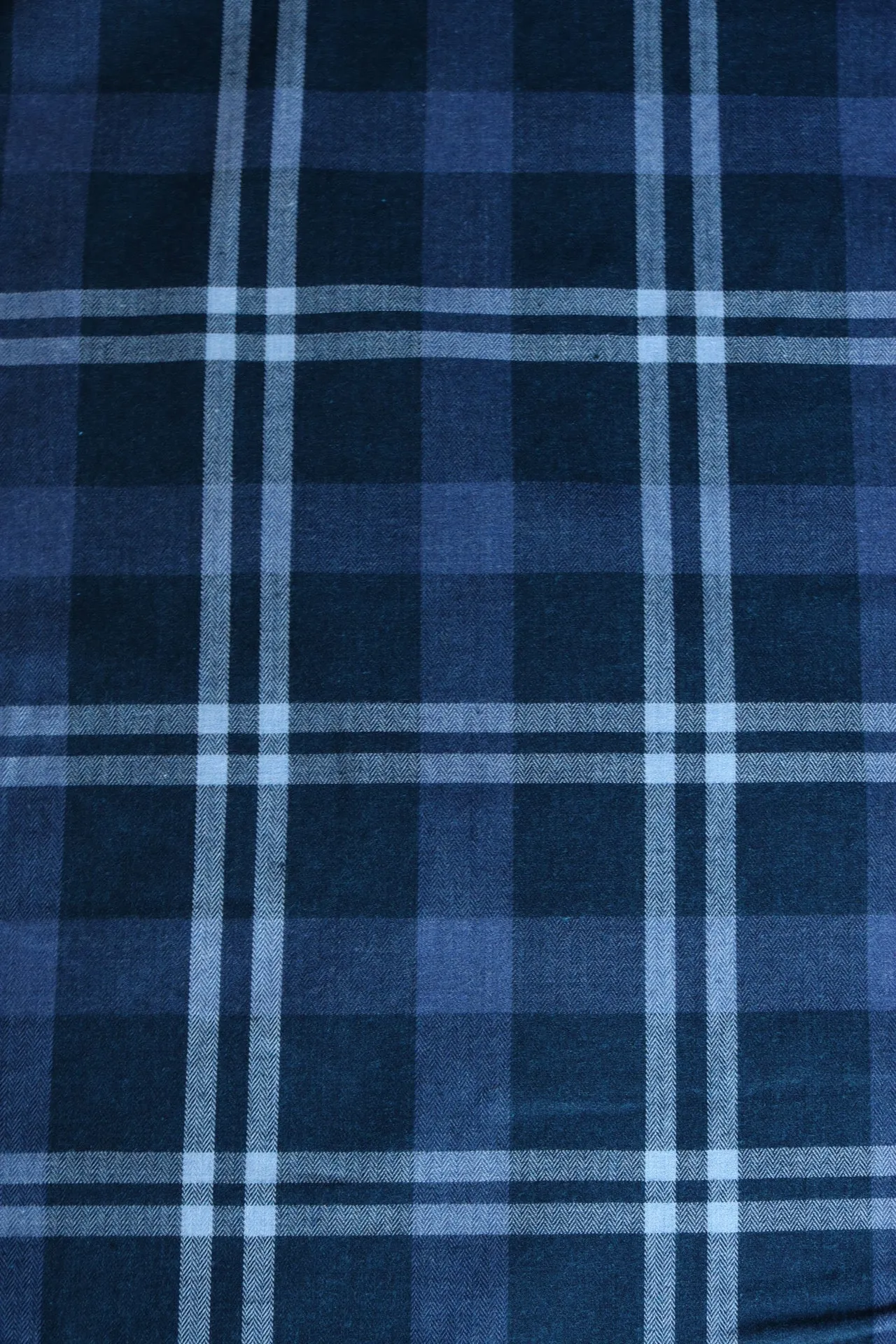 Dark Navy | Lisbon Brushed Plaid Melange | Robert Kaufman