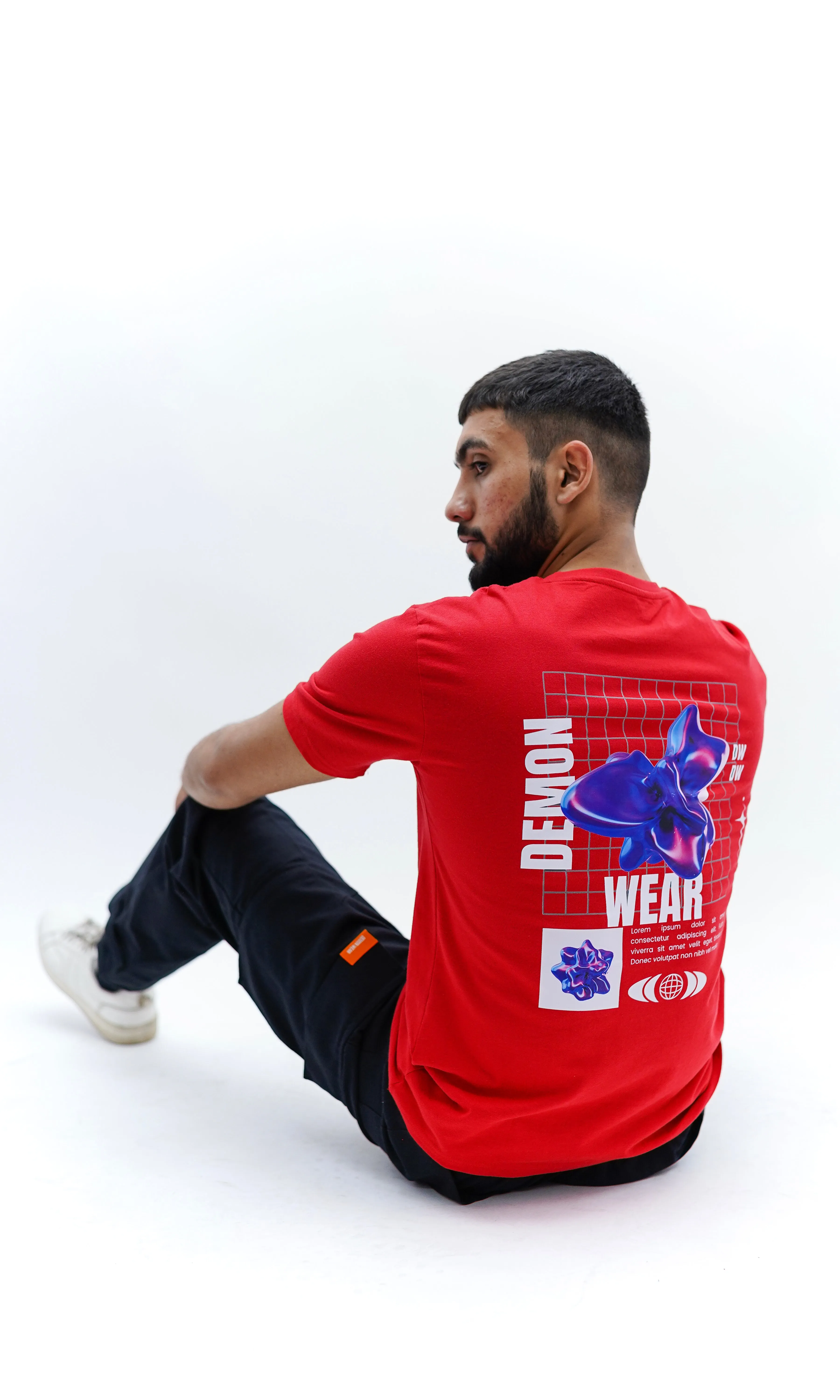 Demon Wear Relaxed Red T-Shirt By DemonWear for Him