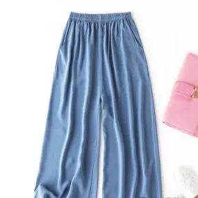 Elastic Waist Cropped Trousers