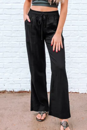 Elastic Waist Wide Leg Casual Pants