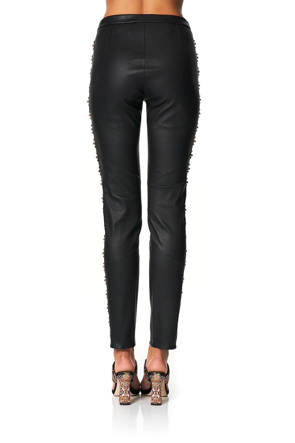 ELASTIC WAISTBAND LEATHER LEGGINGS HAUTE PROVINCIAL