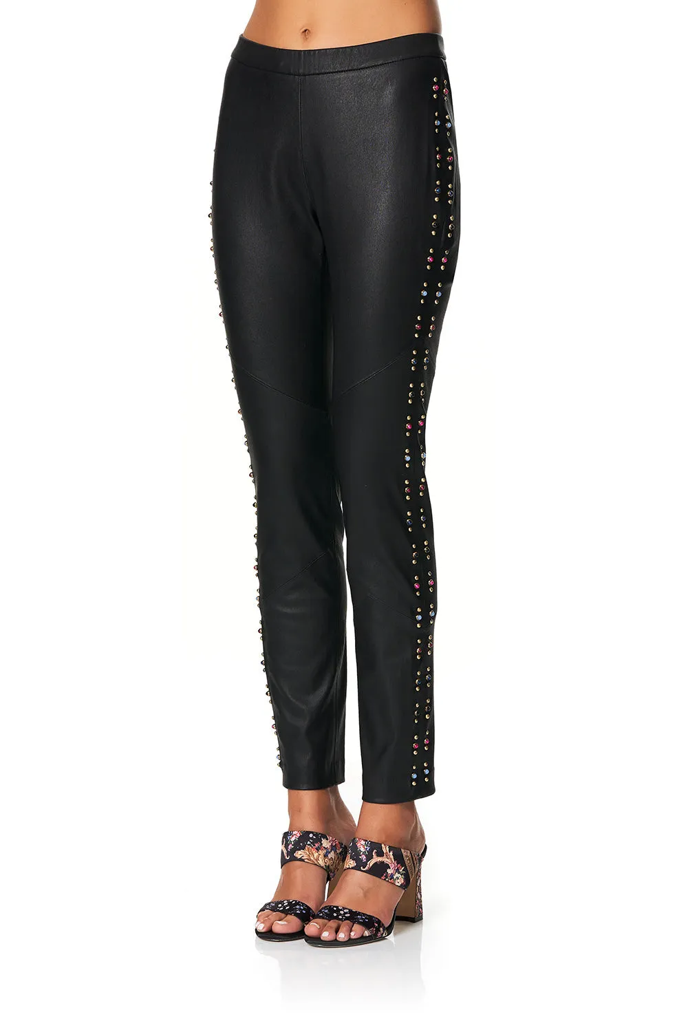 ELASTIC WAISTBAND LEATHER LEGGINGS HAUTE PROVINCIAL