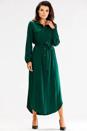 Elegant Belted Maxi Shirt Dress for Effortless Chic