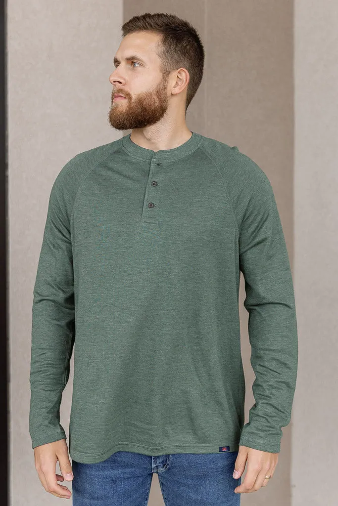 Faherty Cloud Long Sleeve Henley, Fern