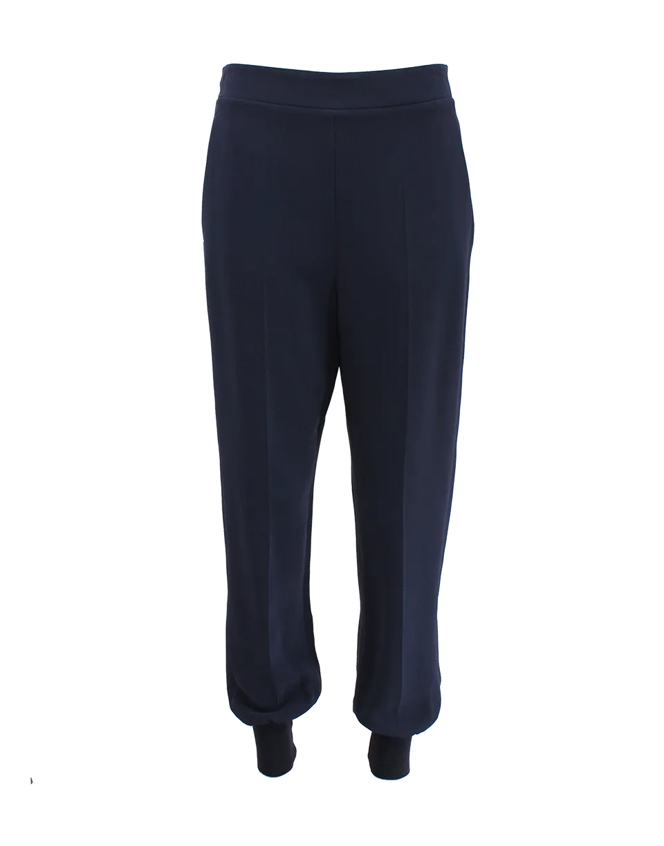 Front Zip Elastic Cuff Trouser