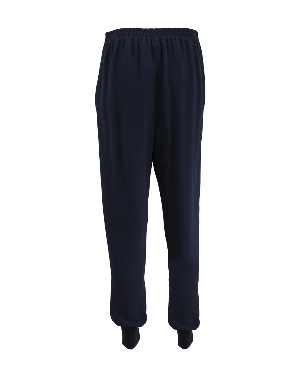 Front Zip Elastic Cuff Trouser