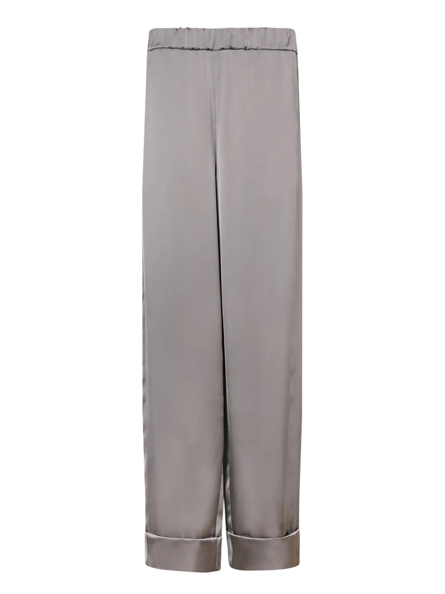 Grey Elastic Satin Trousers