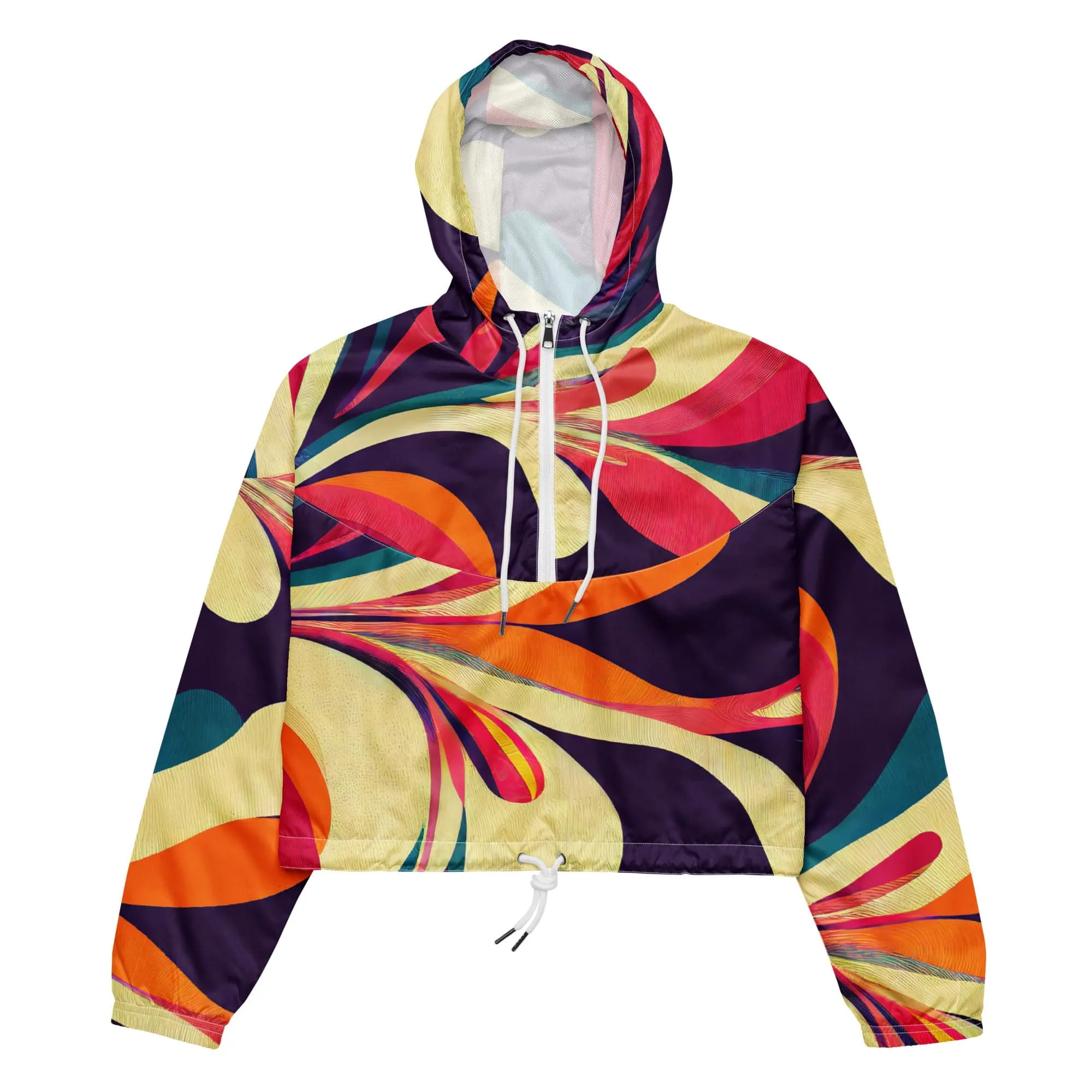 Groovy 70s Psychedelic Women’s cropped windbreaker