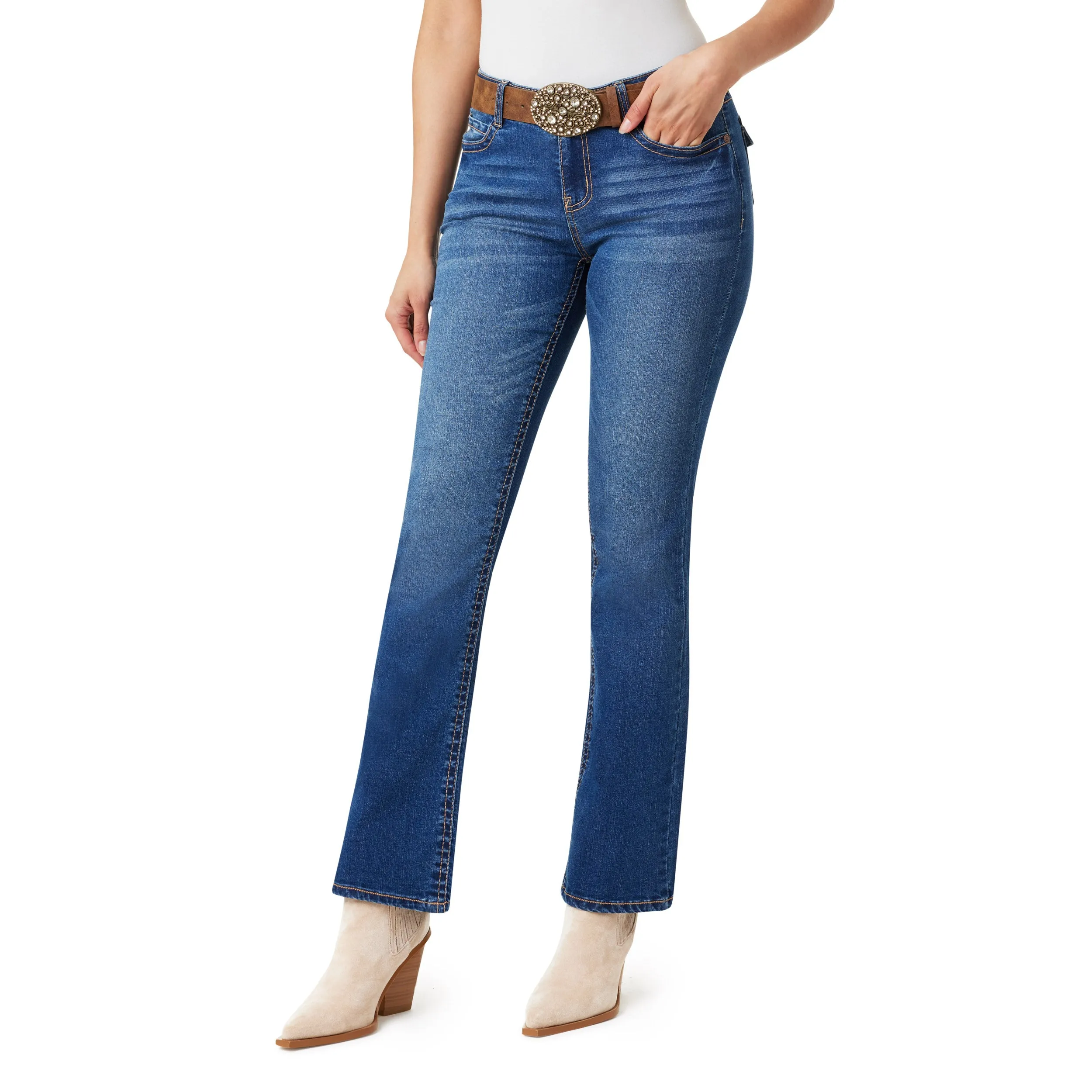 InstaSretch Feisty Curvy Low Rise Slim Flare Jeans