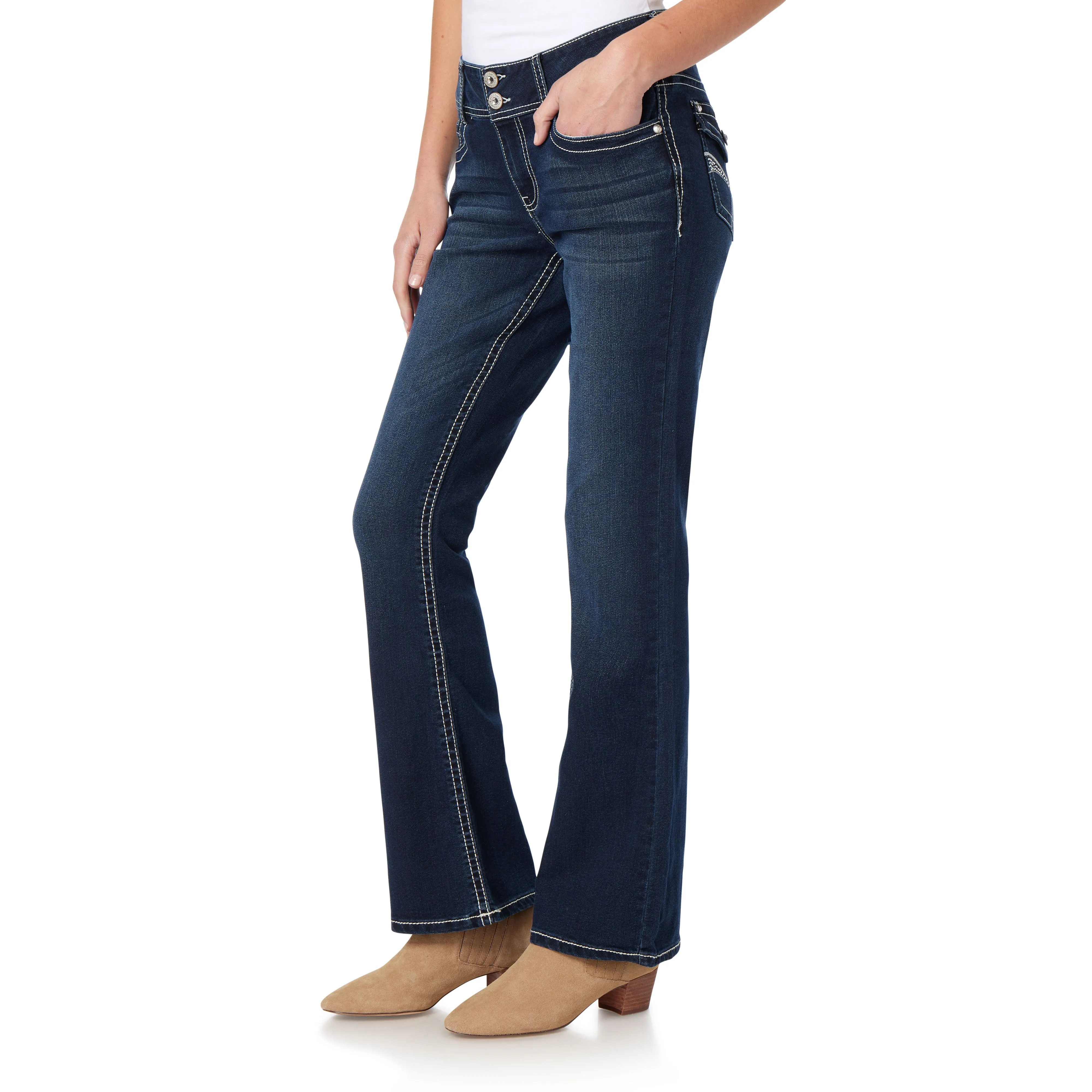 InstaStretch Luscious Curvy Mid-Rise Bling Jeans