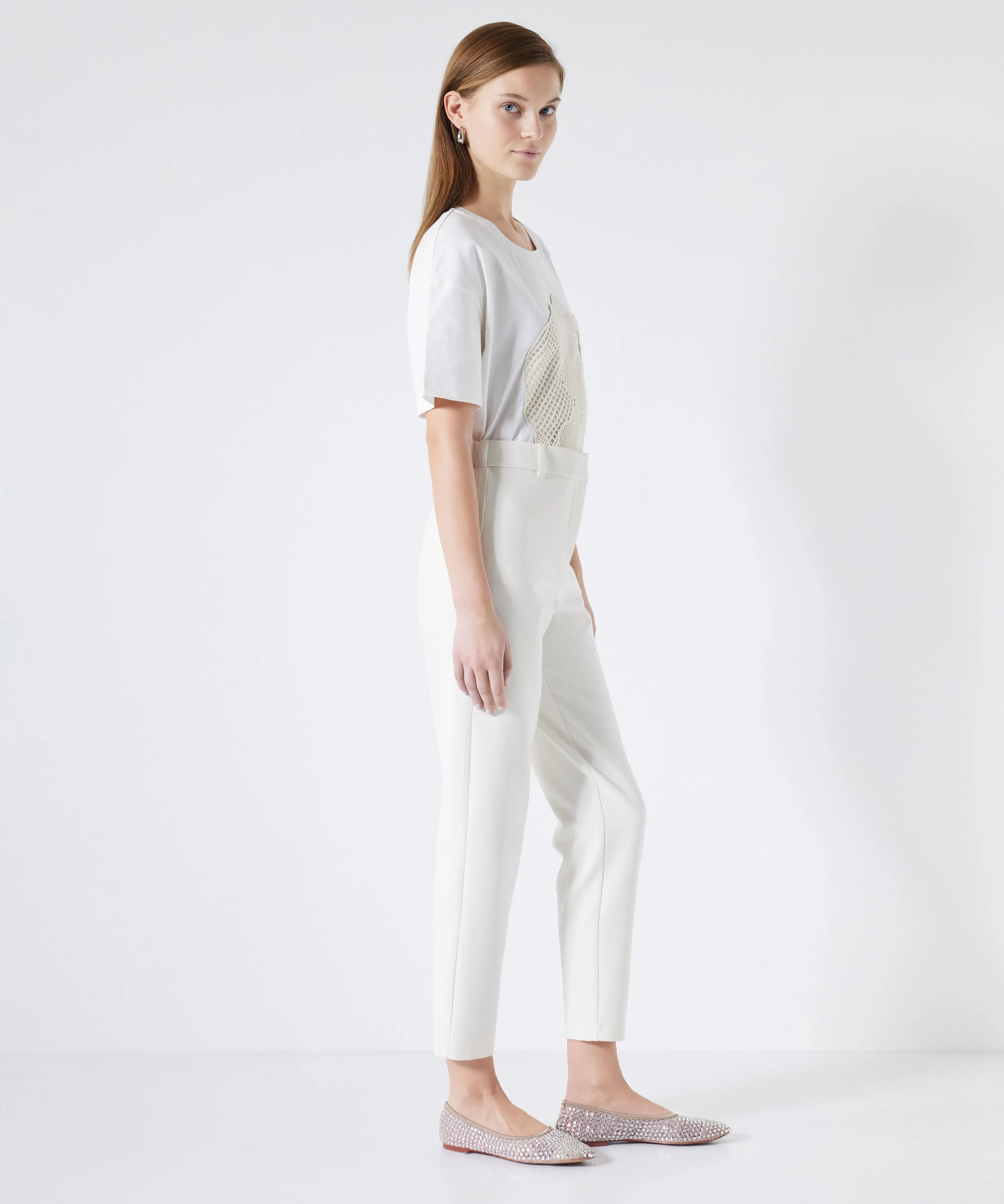 Ipekyol Elastic Mid Waist Trousers Ecru