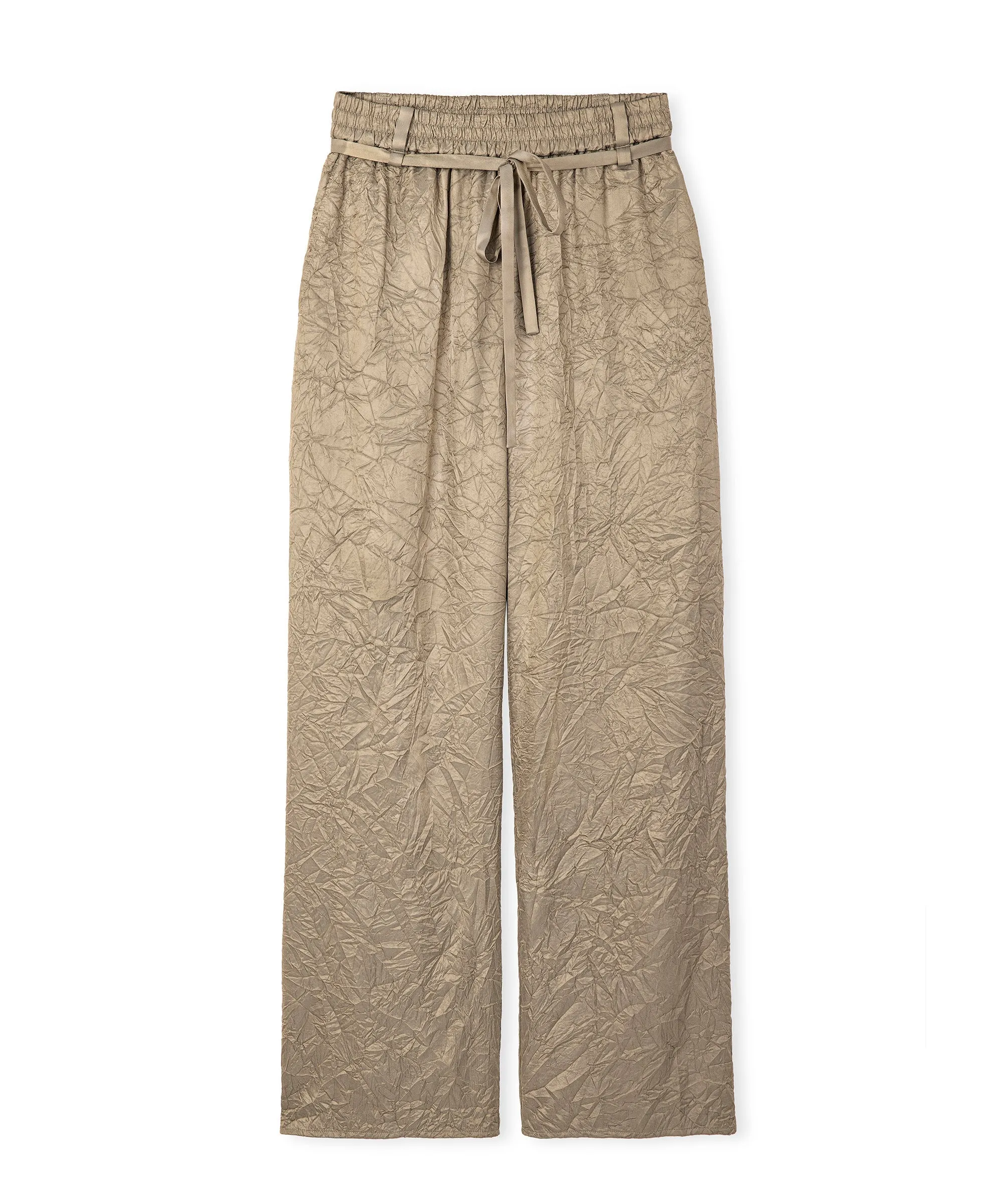 Ipekyol Textured Elastic Waist Trousers Khaki