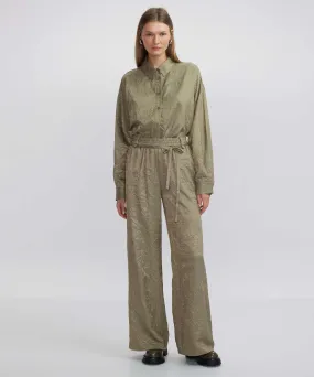 Ipekyol Textured Elastic Waist Trousers Khaki