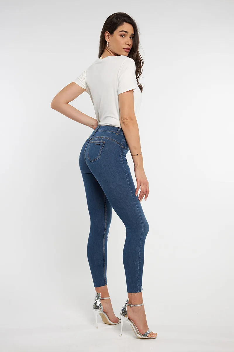 Jeans Tiro Alto Pitillo   4015