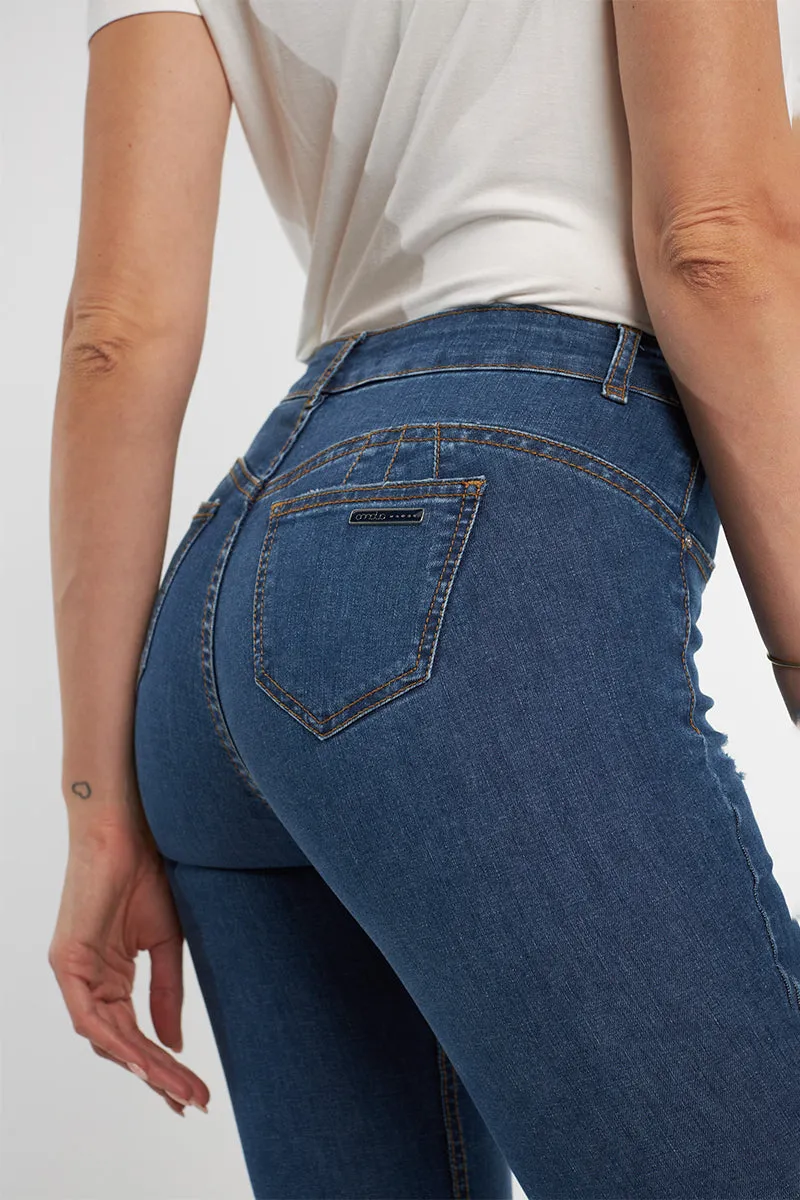 Jeans Tiro Alto Pitillo   4015