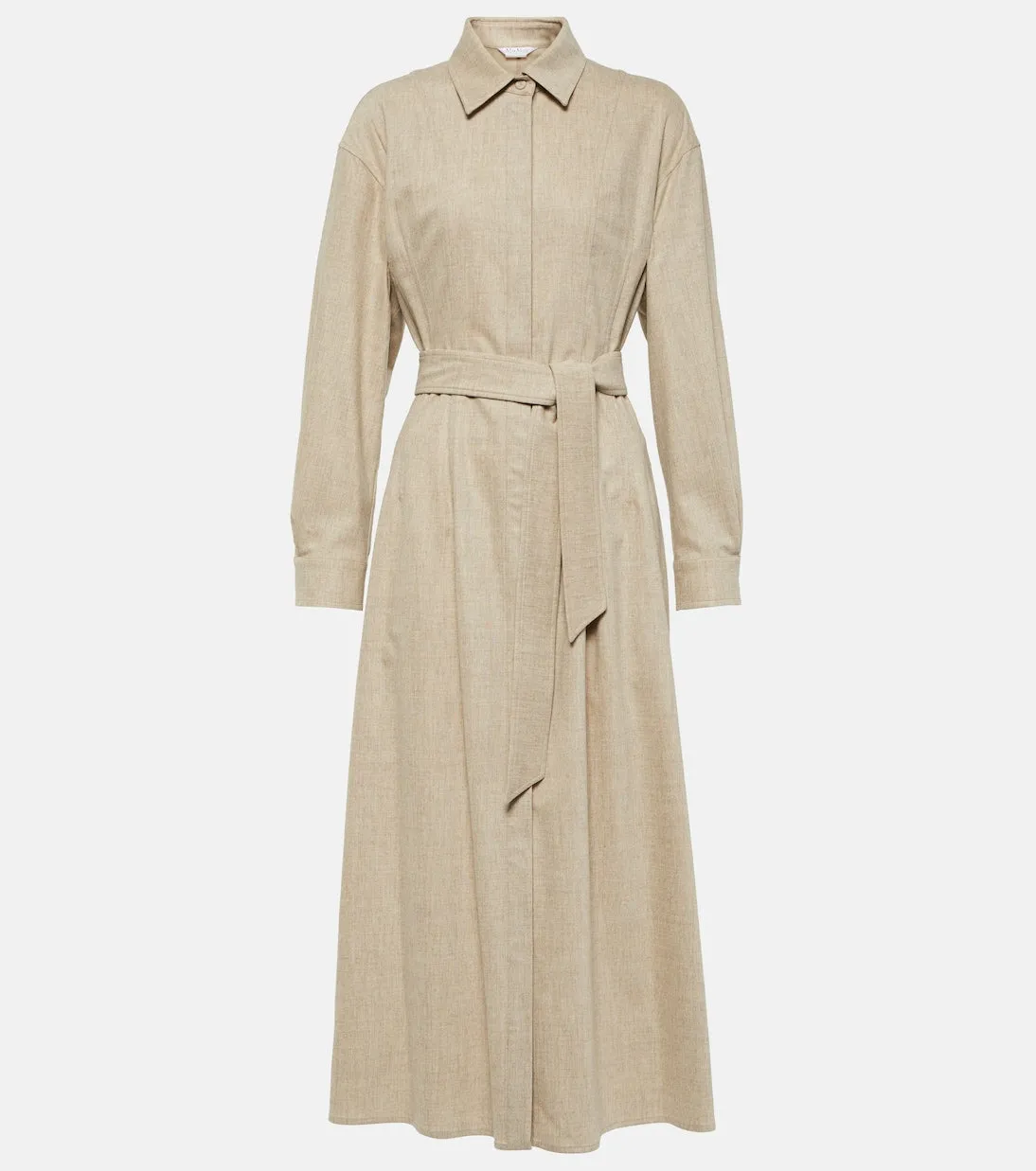 Max Mara wool and cashmere edro shirt dress, brown