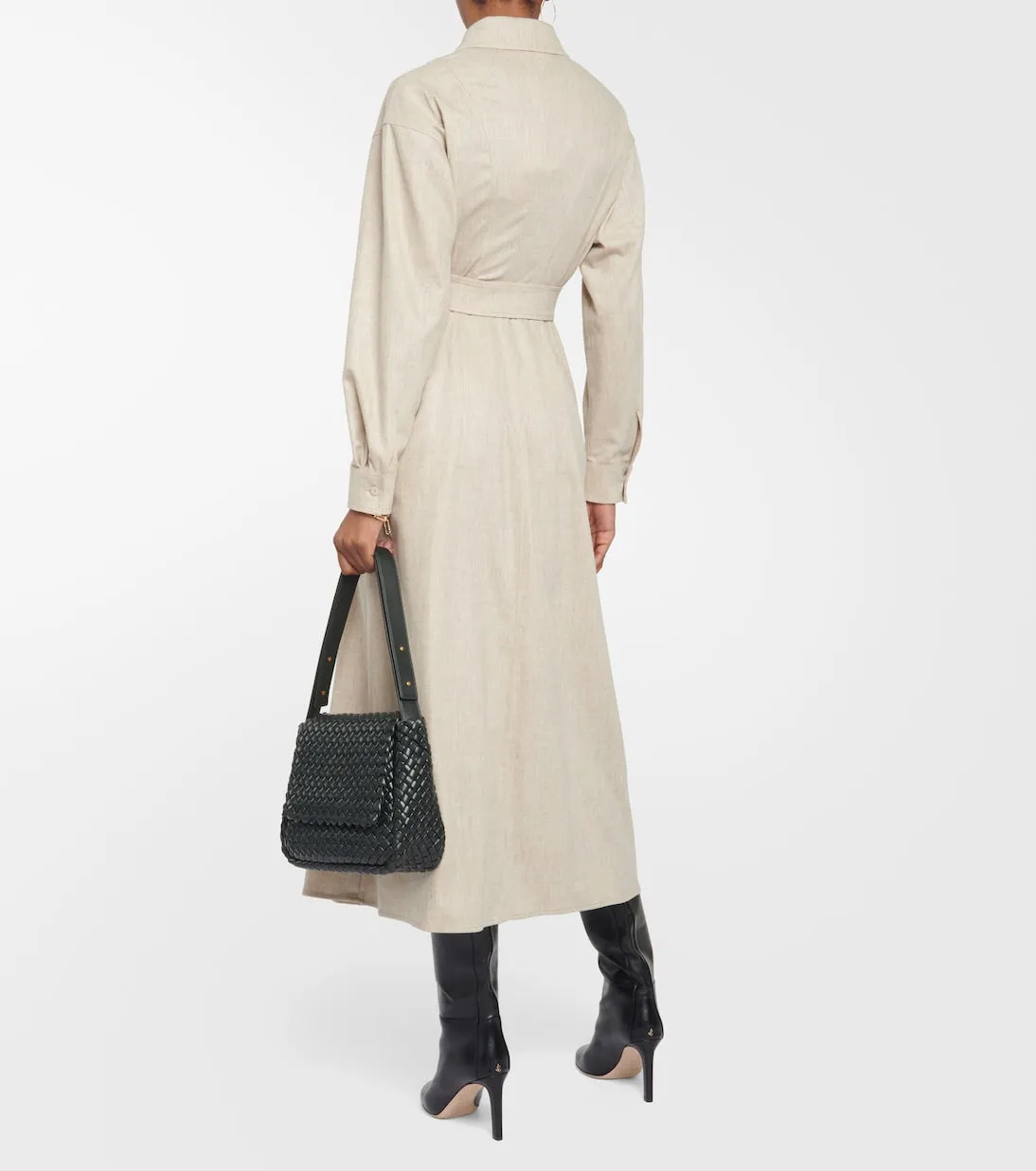 Max Mara wool and cashmere edro shirt dress, brown