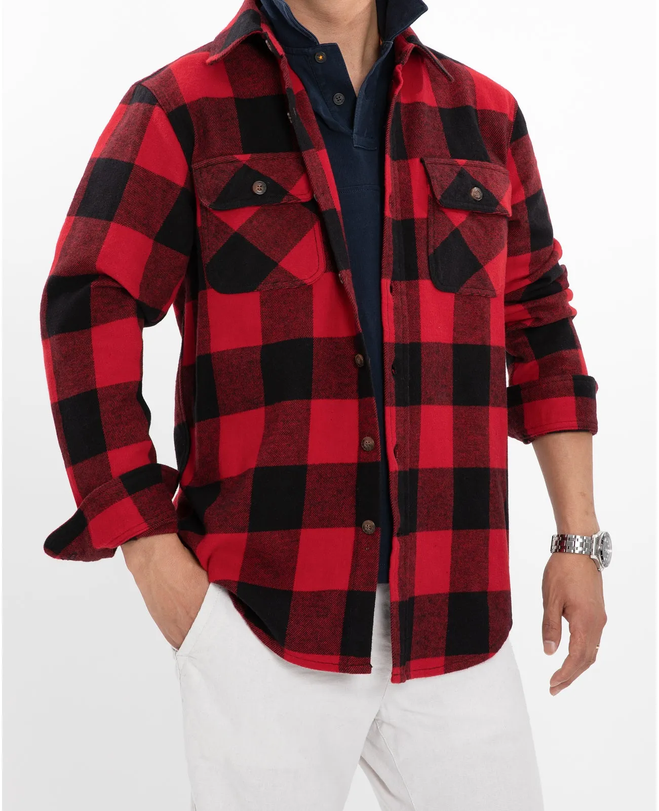 Men's Stalwart Heavyweight Flannel Shirts,10.6oz