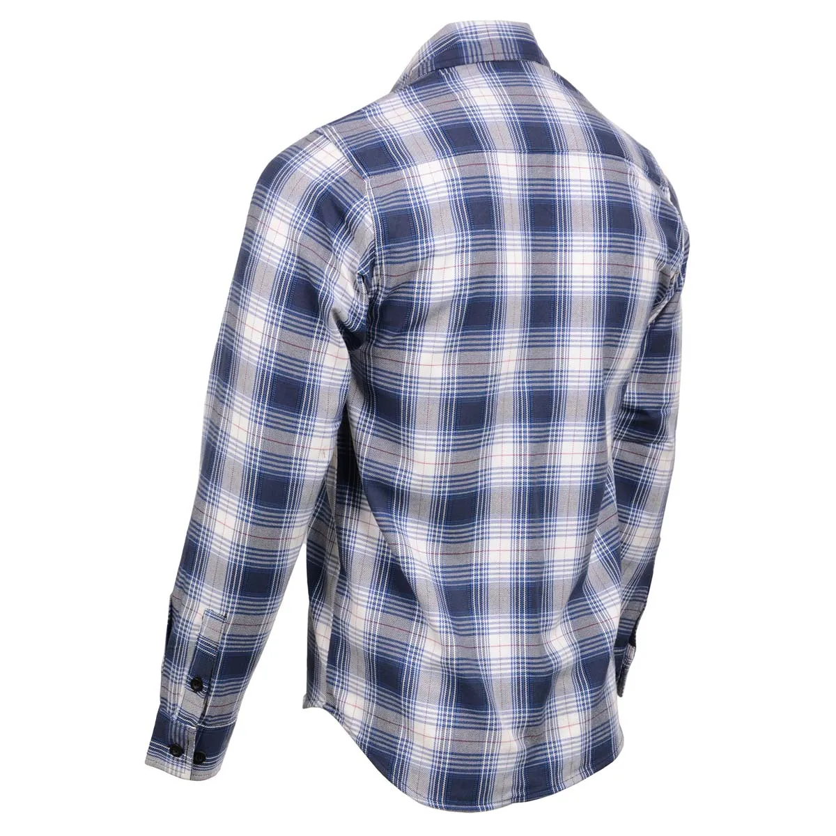 Milwaukee Leather MNG11650 Men's Blue and White Long Sleeve Cotton Flannel Shirt