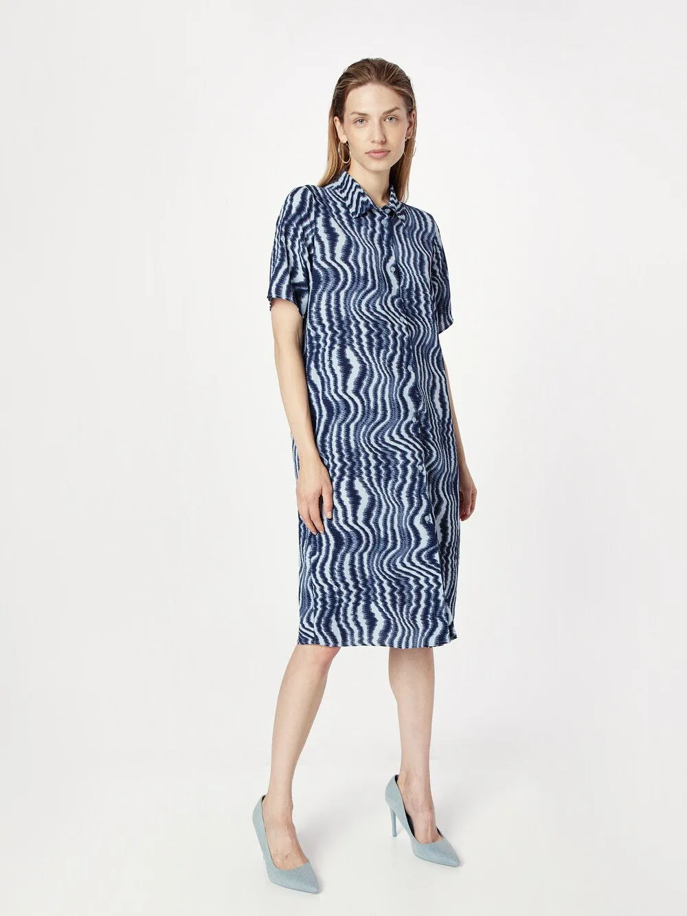 Monki shirt-dress, sea blue