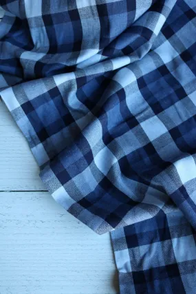 Navy | Lisbon Brushed Plaid Melange | Robert Kaufman