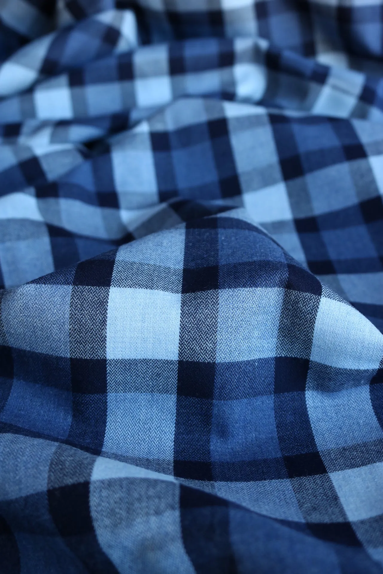 Navy | Lisbon Brushed Plaid Melange | Robert Kaufman